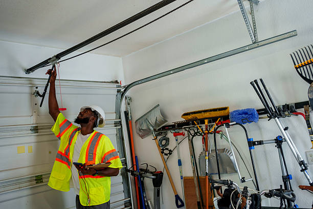 Professional Garage Door Roller Replacement technician working in Simsbury Center, CT